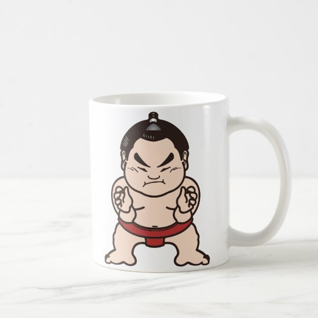Sumo Wrestler Cartoon Japan Japanese Wrestling Coffee Mug (Right)