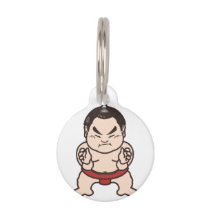 Sumo Wrestler Cartoon Japan Japanese Wrestling Pet Tag