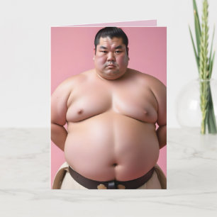 SUMO WRESTLER FUNNY BIRTHDAY BIG GREETING CARD