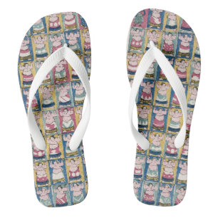 "Sumo Wrestlers (1852) Flip Flops" Flip Flops