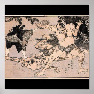 Sumo Wrestlers, Circa 1800's. Japan Poster