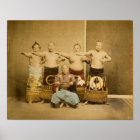 Sumo Wrestlers Japan Antique Photograph 1877
