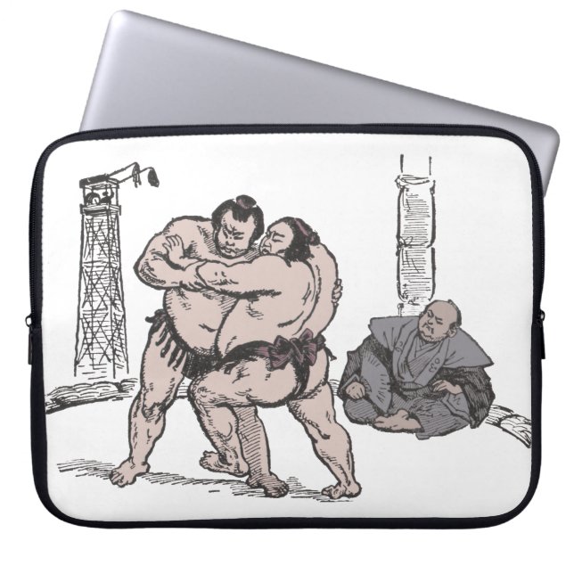 Sumo Wrestlers Laptop Sleeve (Front)