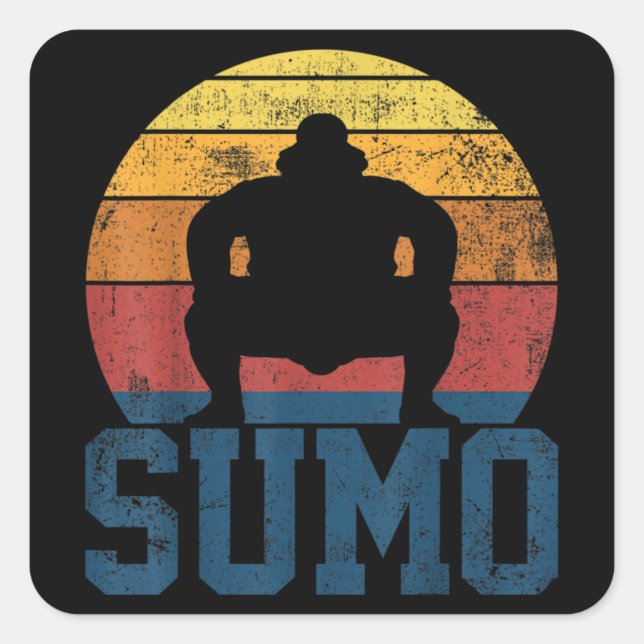 Sumo Wrestling Sumo Wrestler Vintage Square Sticker (Front)