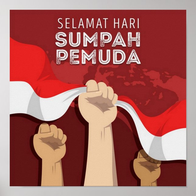 Sumpah Pemuda - Indonesian Youth Pledge Poster (Front)
