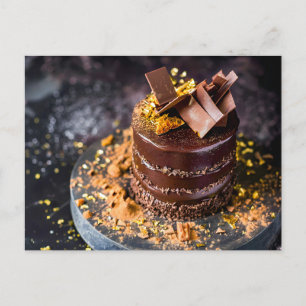 Sumptuous Chocolate Ganache Cake Holiday Postcard