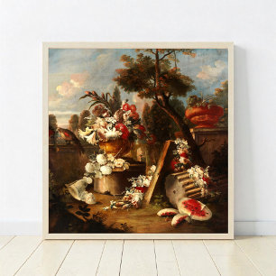 Sumptuous Floral and Fruit Still Life Poster