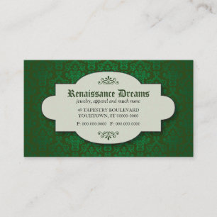 Sumptuous Green Damask Business Card