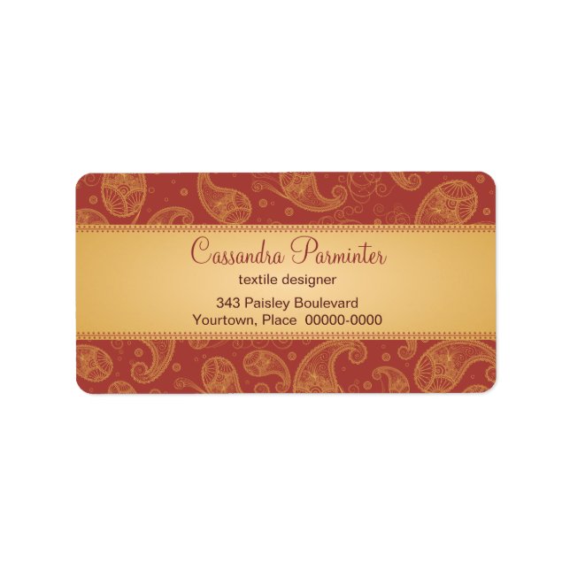 Sumptuous Paisley Address Labels (Front)
