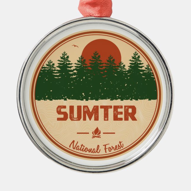 Sumter National Forest Metal Tree Decoration (Front)
