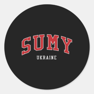 Sumy Ukraine College University Style  Classic Round Sticker