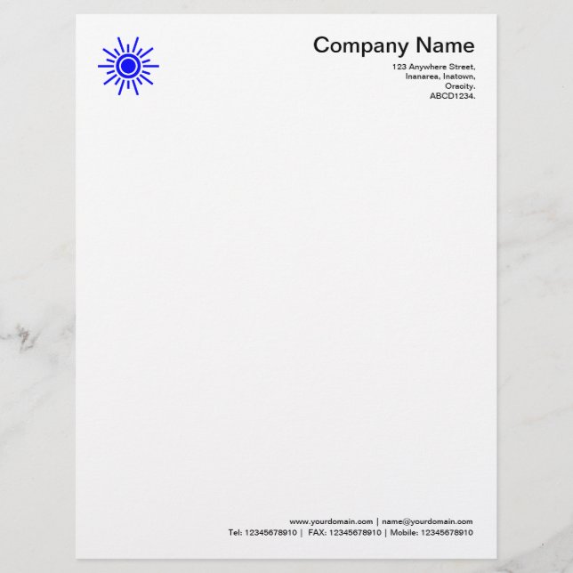 Sun 02 - Blue Letterhead Template (Front)