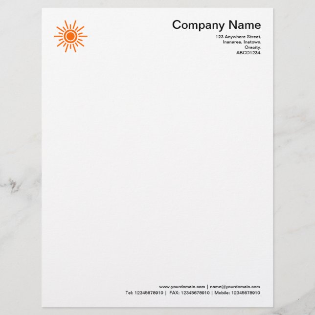 Sun 02 - Orange Letterhead (Front)