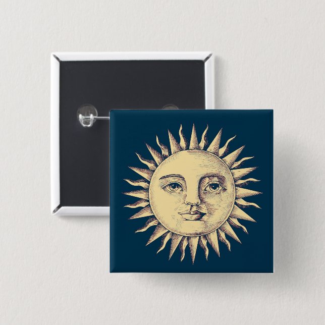 Sun 15 Cm Square Badge (Front & Back)