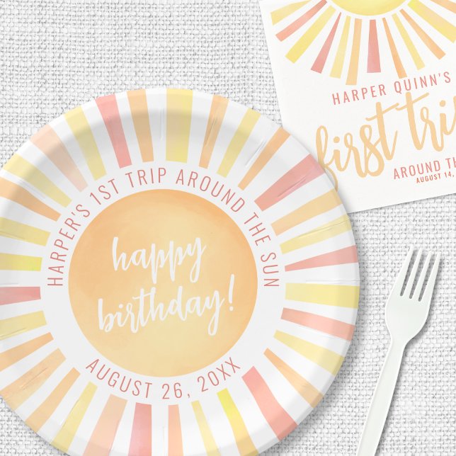 Sun 1st Birthday Party Paper Plate (Sun 1st Birthday Party Paper Plates)