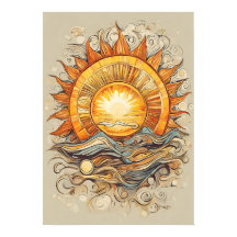 Sun Above Us Sun Illustration Print, Poster