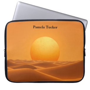 Sun Abstract Amber Modern Minimalist Laptop Sleeve