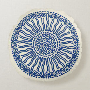 Sun Abstract Design Round Cushion