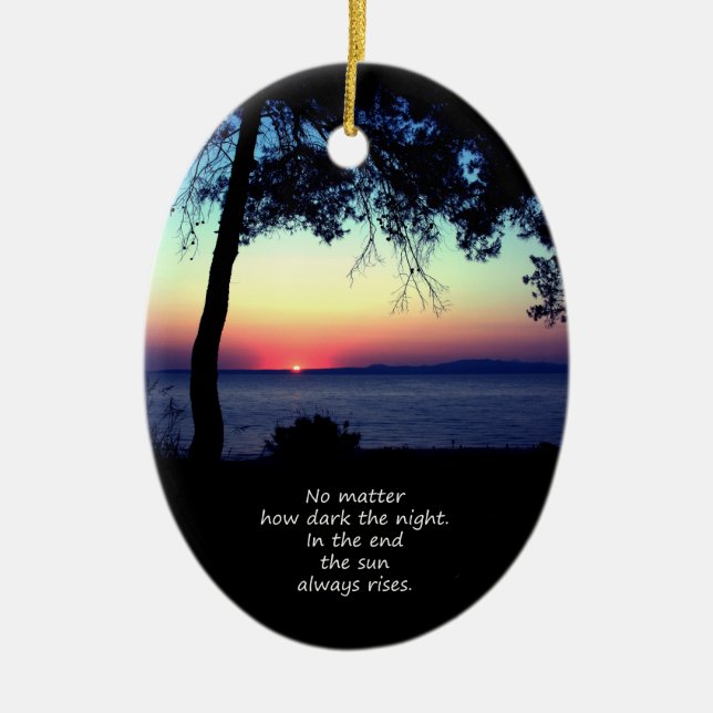 Sun Always Rises Ceramic Tree Decoration (Front)
