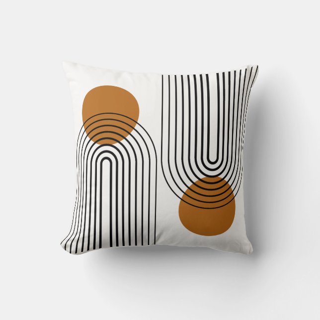 Sun and Black Minimalist Bohemian  Cushion (Front)