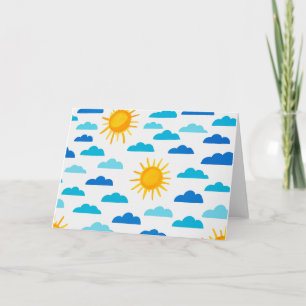 Sun and Clouds Blank Greeting  Card
