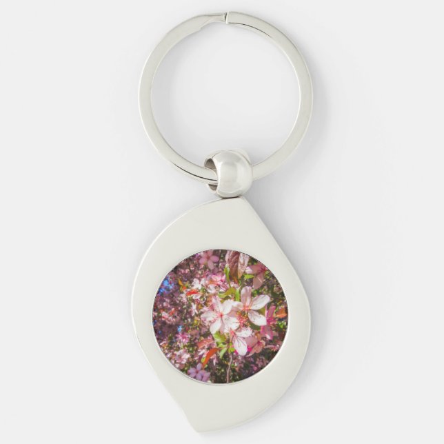 Sun and clouds Nature blooms Heart in flowers Key Ring (Front)