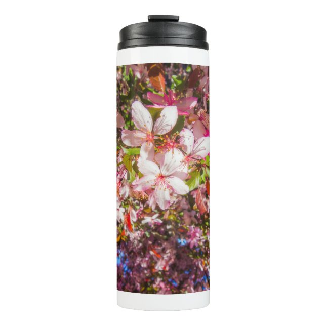 Sun and clouds Nature blooms Heart in flowers Thermal Tumbler (Front)
