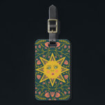 Sun and Flowering Vines CUSTOMIZED   Luggage Tag<br><div class="desc">Get ready for your vacation with this cheerful luggage tag - you can add your contact details to the other side or select a single sided design. Hand drawn design by me for you! Change the color or font of the lettering as you like. Check my shop for more patterns...</div>