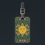 Sun and Flowering Vines CUSTOMIZED   Luggage Tag<br><div class="desc">Get ready for your vacation with this cheerful luggage tag - you can add your contact details to the other side or select a single sided design. Hand drawn design by me for you! Change the color or font of the lettering as you like. Check my shop for more patterns...</div>