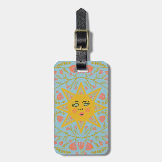 Sun and Flowering Vines CUSTOMIZED  Luggage Tag (Front Vertical)