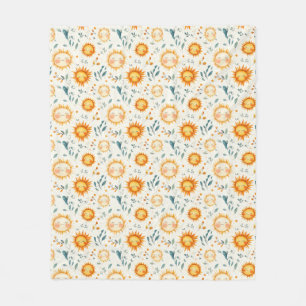 Sun and flowers baby gifts fleece blanket