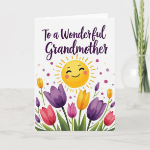 Sun And Flowers Grandma Card