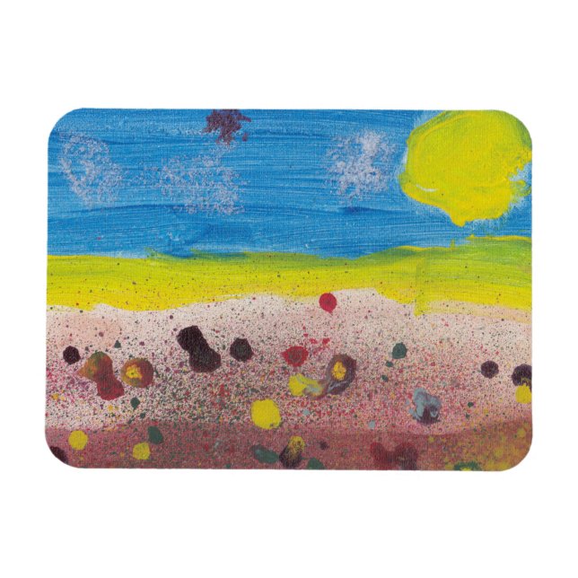 Sun and Flowers Magnet by Nate (Horizontal)