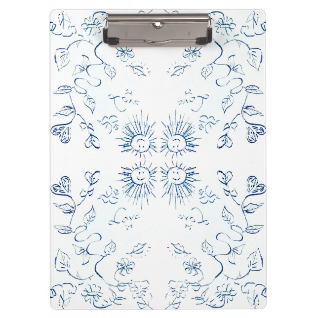 Sun And Flowers Pattern Clipboard (Front)
