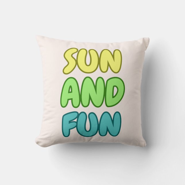 Sun And Fun Throw Pillow (Front)