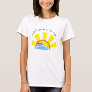 Sun and little bird on the cloud Baby Shower T-Shirt