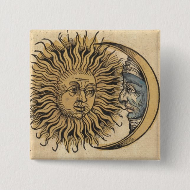 Sun and Moon 15 Cm Square Badge (Front)