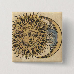 Sun and Moon 15 Cm Square Badge