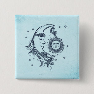 Sun and Moon 15 Cm Square Badge