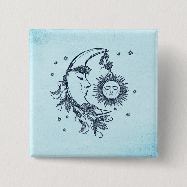 Sun and Moon 15 Cm Square Badge (Front)