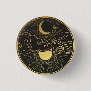 Sun and Moon 3 Cm Round Badge