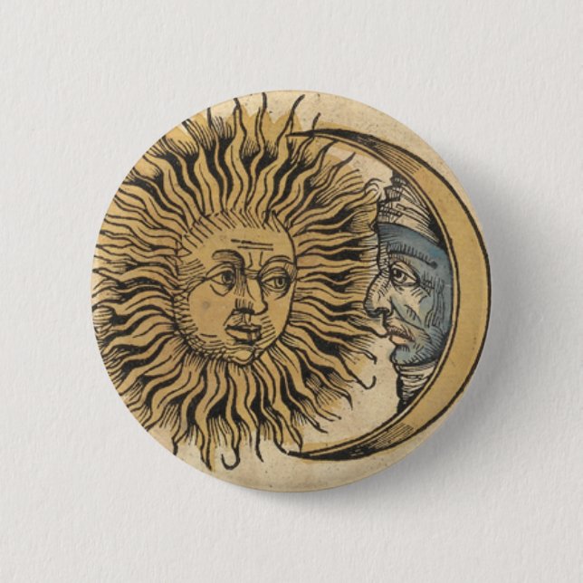 Sun and Moon 6 Cm Round Badge (Front)