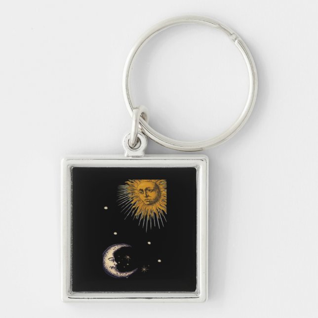 Sun And Moon 90s Whimsigoth Design Key Ring (Front)
