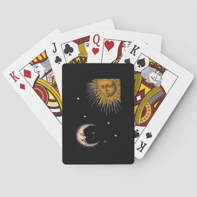 Sun And Moon 90s Whimsigoth Design Playing Cards (Back)