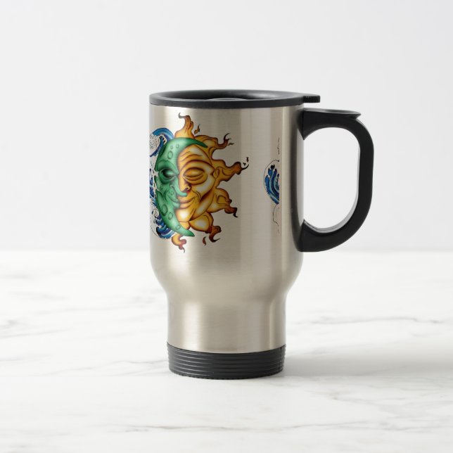 SUN AND MOON ABSTRACT FUSION TRAVEL MUG (Right)