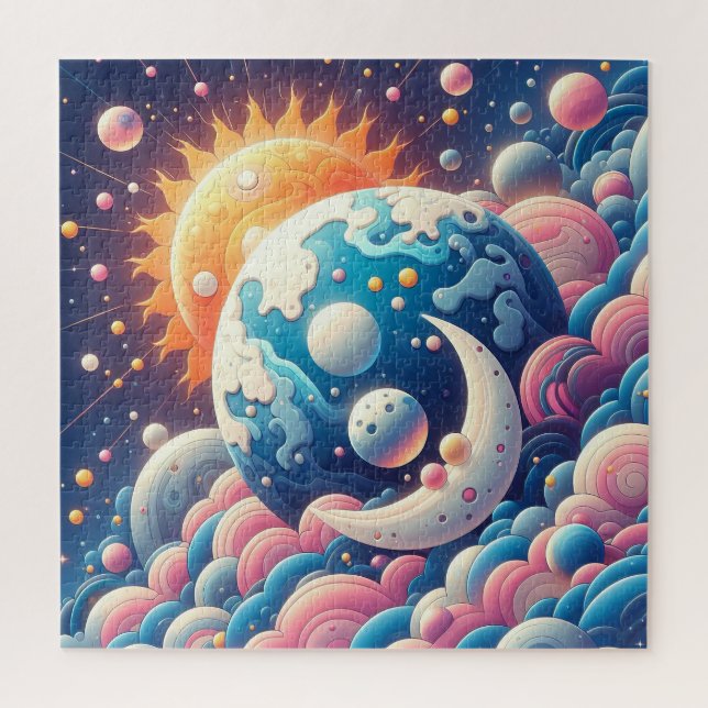 Sun and Moon Abstract Jigsaw Puzzle (Vertical)