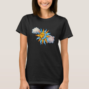 Sun and Moon and Clouds in the sky sunny moonchild T-Shirt