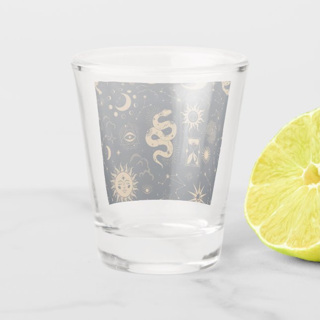 Sun and Moon -Astronomy Witch Shot Glass (Back)