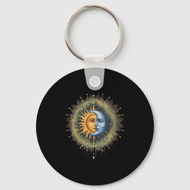 Sun And Moon Celestial Boho Mystical Hipe 90s  Key Ring (Front)