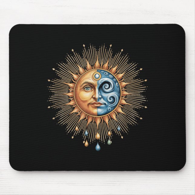 Sun And Moon Celestial Boho Mystical Hipe 90s  Mouse Mat (Front)